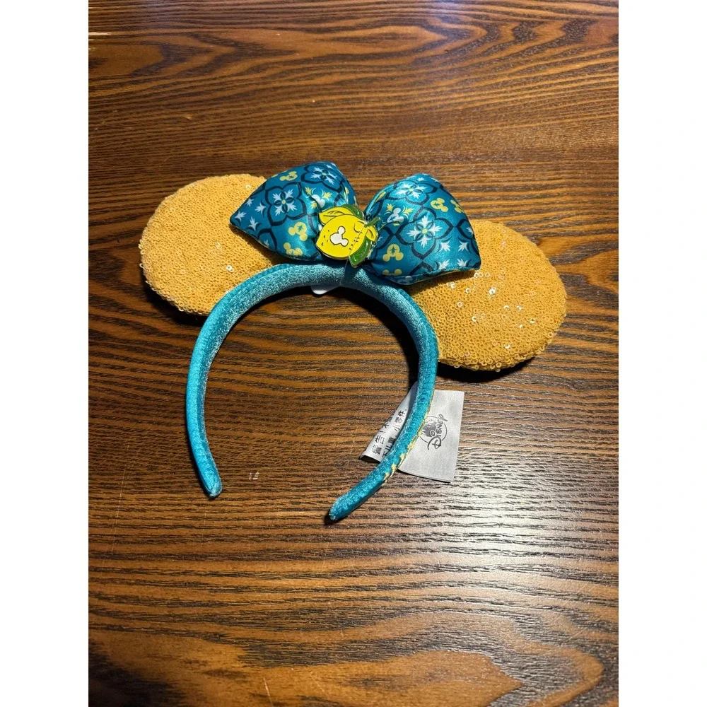 New Disney Parks Epcot Pavillion Limencello Saluti Minnie Ears Sequined Headband